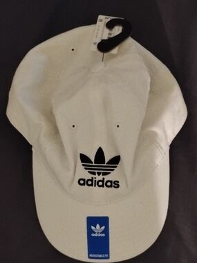 adidas White Cap with Black Trefoil Logo